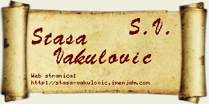 Staša Vakulović vizit kartica